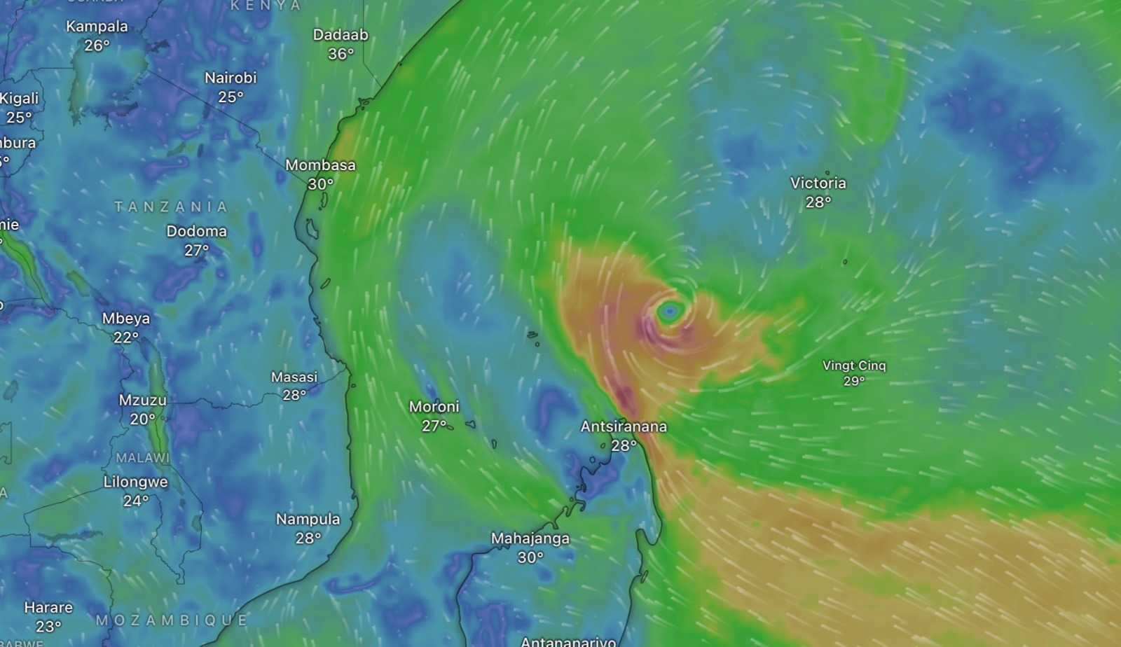 UWEPO WA KIMBUNGA “IALY” KATIKA BAHARI YA HINDI KASKAZINI MWA MADAGASCAR